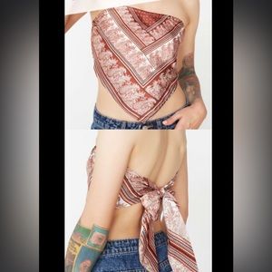 NWOT Cotton Candy LA Strapless Scarf Top